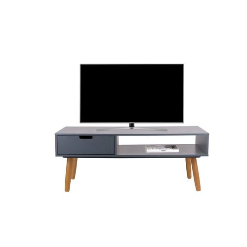 Lifa Living Meuble Tv Scandinaves 100x40x40 Cm Bois Et Métal, Meuble Télévision Bas Et Design Gris Avec Tiroirs, Table Basse Pour Tv Pour Salon Salle A Manger