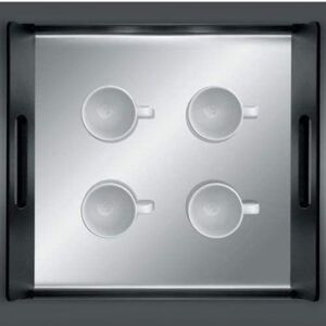 Plateau Alessi Vassily Rectangulaire - Acier Inoxydable 18/10 Avec Poignées Noires - Design Moderne