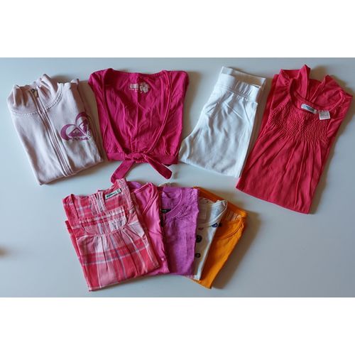 Lot Vêtements Fille - 8 Ans - Printemps Été - 1 Robe, 1 Legging, 3 Tee-Shirt, 2 Blouse, 2 Vestes