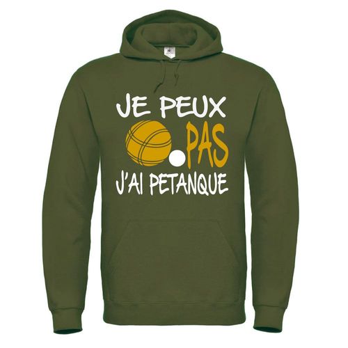 Je Peux Pas J'ai Pétanque Sweat Homme À Capuche De Très Bonne Qualité Cadeau Fête Des Pères, Cadeau De Noël