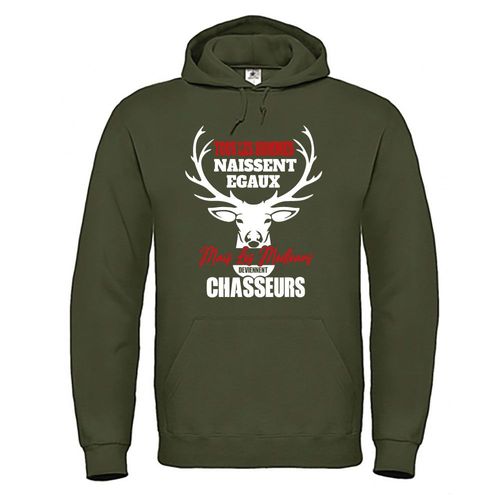 Tous Les Hommes Naissent Egaux Mais Les Meilleurs Deviennent Chasseurs Sweat Chasseur Homme Humoristique Chasseur Sweat Chasseur Homme Humoristique À Capuche De Très Bonne Qualité