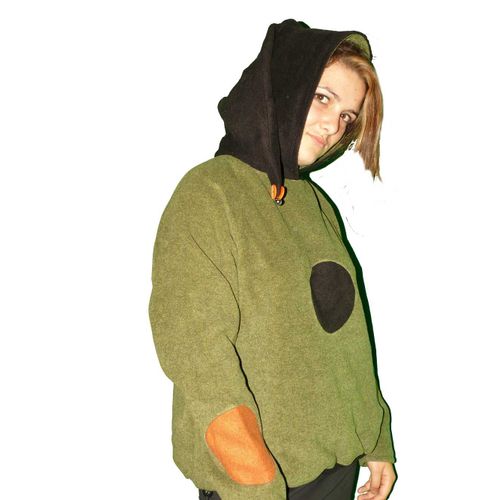 Sweat Polaire Lutin À Capuche Avec Grelot Taille Unique , Piece Unique Couturié Artisanal Idéal Pour Neige, Ski  Balade Montagne.. Comme Un Sweat De Lutin