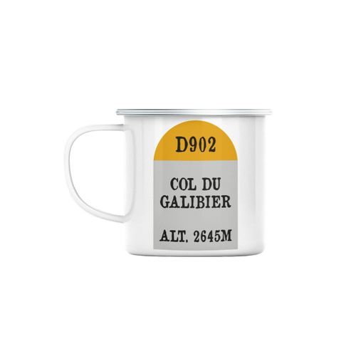 Mug En Métal Emaillé Col Du Galibier Borne Vélo France Cyclisme Tour Montagne
