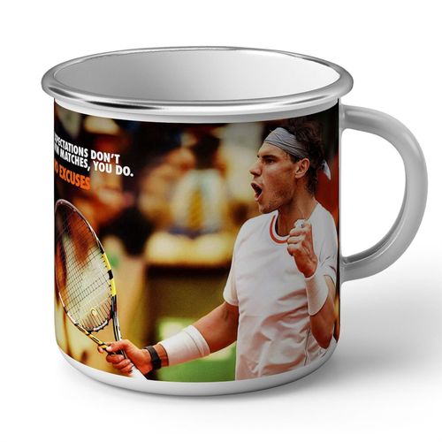 Mug En Métal Emaillé Esprit Du Sport Légende Du Tennis Rafael Nadal Motivation