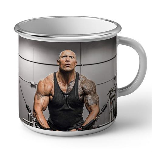 Mug En Métal Emaillé The Rock Training Workout / Motivation Sport B