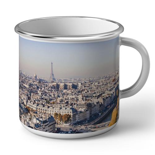 Mug En Métal Emaillé Paris Ville Ile Saint Louis Seine Batiment Pont