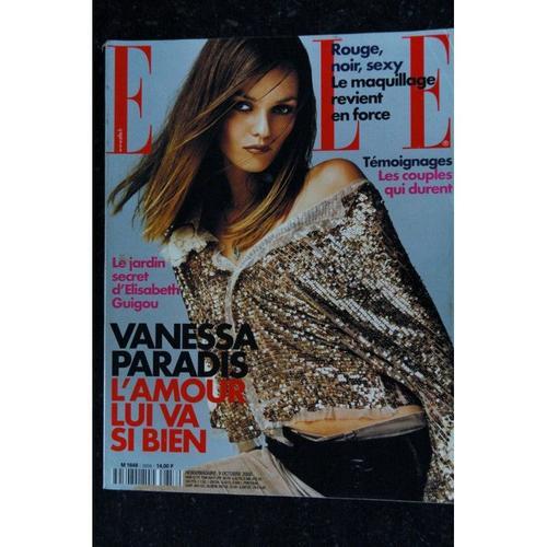 Elle 2858 9 Oct. 2000 Vanessa Paradis Cover + 6 P. - E Guigou - Edward Norton - Alain Delon - Paris Années 40 - 250 Pages