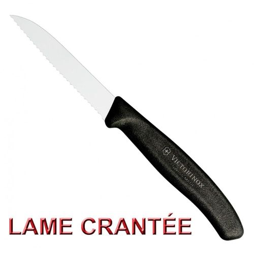 Couteau D'office Victorinox Lame Crantee Ou Lisse 8 Cm Pointe Bas