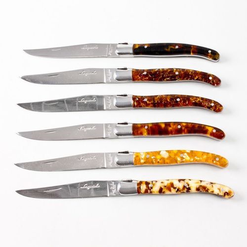 Coffret 6 Couteaux Laguiole Acrylique Ecaille (1 Modèle Aléatoire)