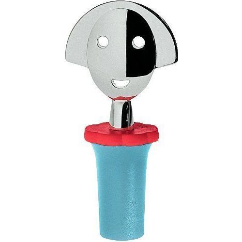 A Di Alessi Aam06 Az Anna Stop 2 Bouchon En Résine Thermoplastique Bleu Clair Et Zamac Chromée