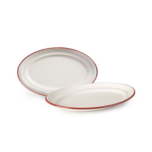 Plat Ovale Email Bordeaux 30 Cm