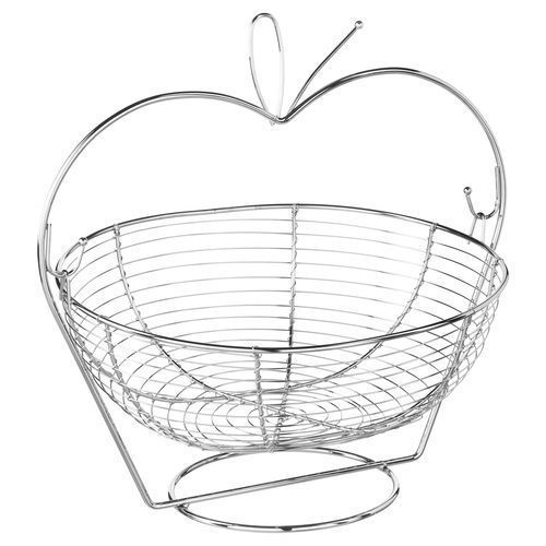 Corbeille À Fruits Pomme - H. 33 Cm - Argent