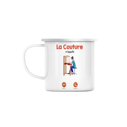 Mug En Métal Emaillé La Couture M'appelle Mode Loisir Fashion