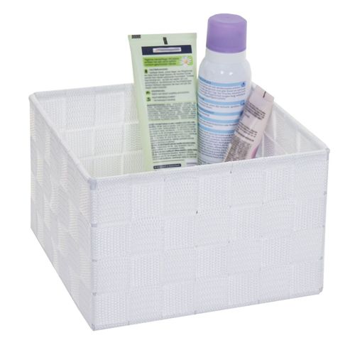 Panier De Rangement Hwc-C37, 12x19x19cm   Blanc