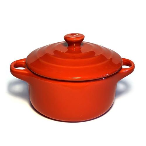 Mini Cocotte Rouge Double Poignée Avec Couvercle Hobby Cook