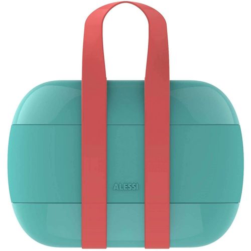 Alessi-Food À Porter Boîte À Lunch Avec Trois Compartiments En Résine Thermoplastique, Bleu