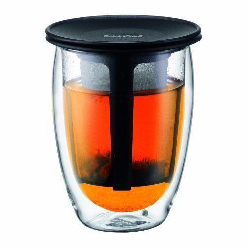 Bodum - K11153-01 - Tea For One - Set Verre - 0,35 L - Filtre En Nylon - Noir