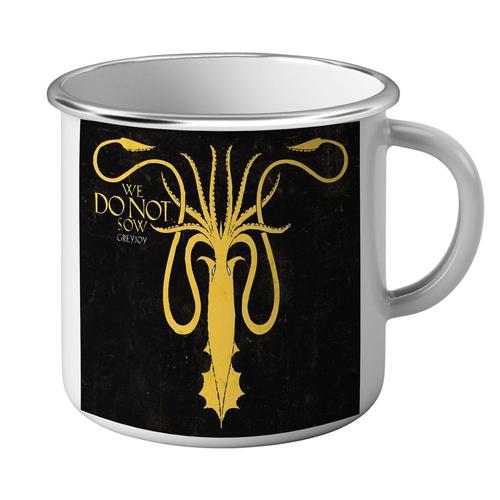 Mug Emaillé Métal Maison Greyjoy Games Of Thrones What Is Dead May Never Die