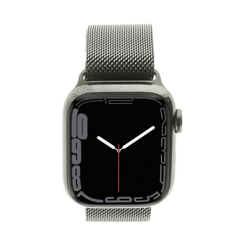 Apple Watch Series 7 Gps + Cellular 45mm Acier Inoxydable Graphite Bracelet Milanais Graphite