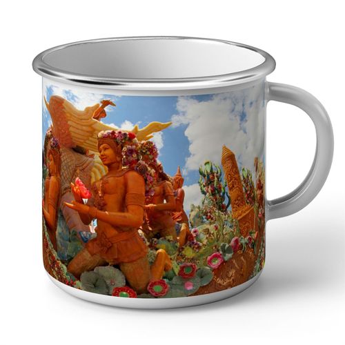 Mug En Métal Emaillé Char Du Festival Des Bougies Thaïlande Carnaval Du Monde
