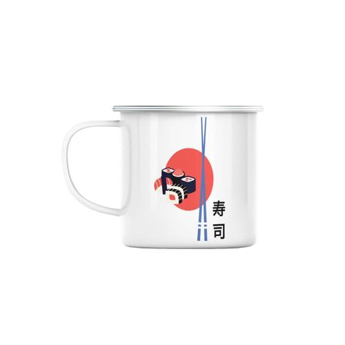 Mug En Métal Emaillé Sushi Cuisine Poisson Japon Asie Culture