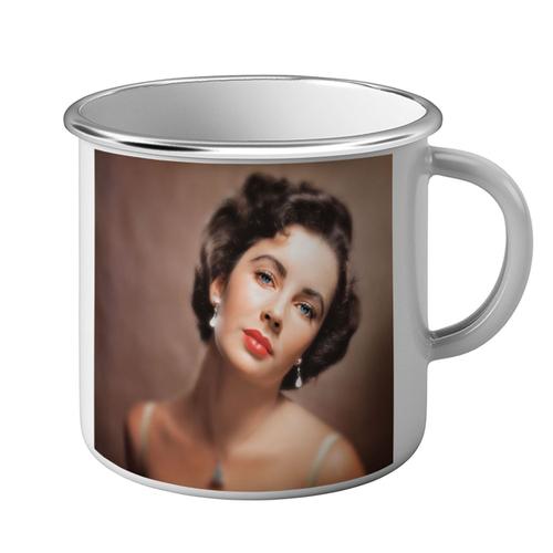 Mug Métal Tasse Photo De Star Célébrité Elizabeth Taylor Actrice Vieux Cinéma Original 9