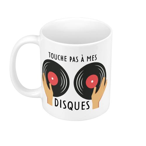 Mug Céramique Touche Pas À Mes Disques Musique Dj Vintage Vinyle