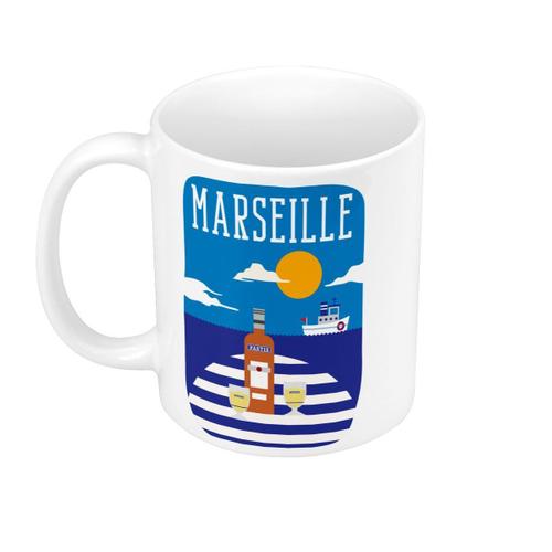 Mug Céramique Marseille Pastis Port Ville France Soleil Voyage