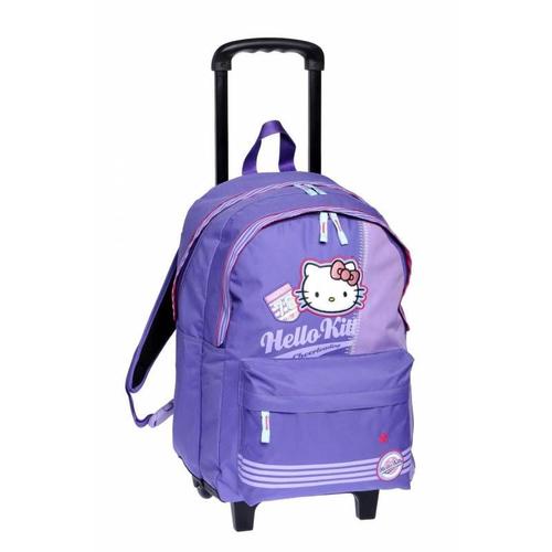 Cartable A Roulettes Trolley Hello Kitty Mauve 47 Cm