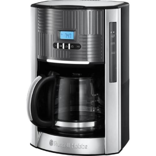 Russell Hobbs 25270-56 Machine A Café. Cafetiere Filtre Programmable Geo Steel 1.5l. Maintien Au Chaud. Illumination Claire