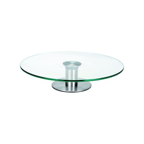 Plateau Tournant Verre-Inox 30 Cm