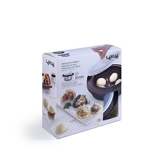 Lékué 3400704m10m017 Petit Pain À Vapeur Silicone Marron 23,5 X 23,5 X 5,8 Cm