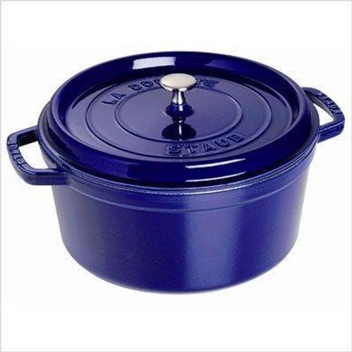 Staub Fonte - 1102891 - Cocotte - Ronde - Majolique Bleu Intense - 28 Cm