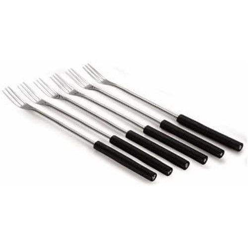 Ensemble Alessi-Mami De Six Fourches En Acier Inoxydable Et En Bois Bourguignonne