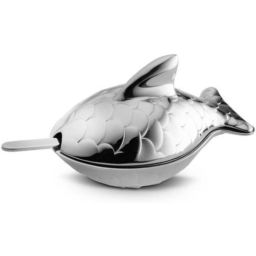 Alessi Fm24 Colombina Fish Salière Avec Cuillère En Acier Inoxydable 18/10 Brillant