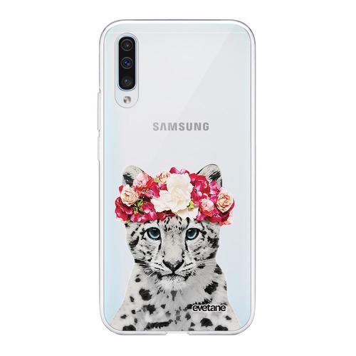 Coque Samsung Galaxy A50 360 Intégrale Transparente Leopard Couronne Tendance Evetane.