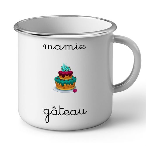 Mug En Métal Emaillé Mamie Gateau Grand Mere Douceur Super Mamie