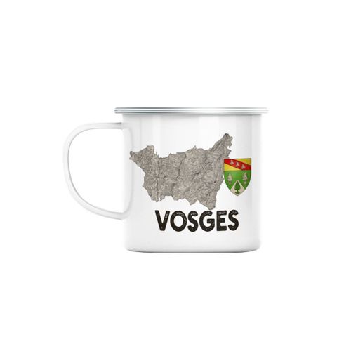 Mug En Métal Emaillé Vosges 88 Département Epinal Carte Ancienne Rare