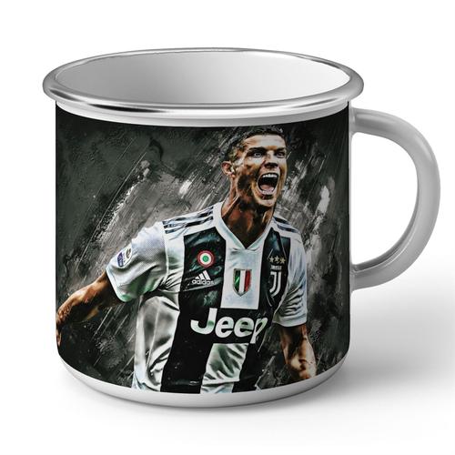 Mug En Métal Emaillé Cristiano Ronaldo Cr7 Football Star Artwork Portugal