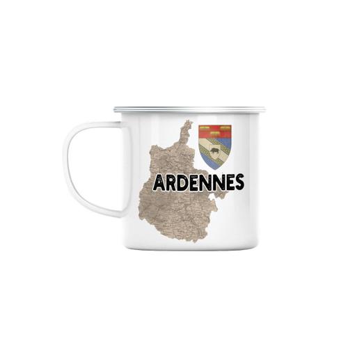 Mug En Métal Emaillé Ardennes 08 Département Carte Ancienne Grand Est