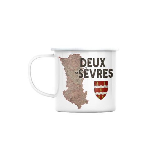 Mug En Métal Emaillé Deux-Sèvres 79 Departement Niort Carte Ancienne Nouvelle Aquitaine