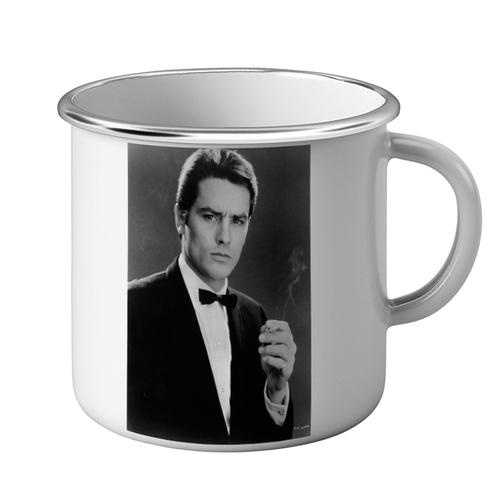 Mug Métal Tasse Photo De Star Célébrité Alain Delon Acteur Vieux Cinéma Original 1 Cigarette