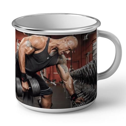 Mug En Métal Emaillé The Rock Training Workout / Motivation Sport