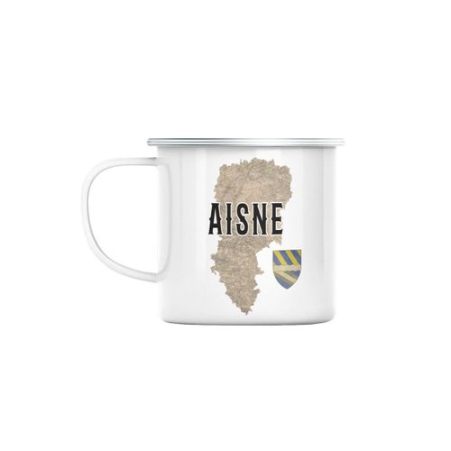 Mug En Métal Emaillé Aisne 02 Departement Laon Carte Ancienne Hauts De France