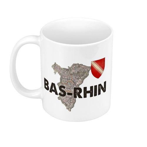 Mug Céramique Bas Rhin 67 Département Strasbourg Carte Ancienne