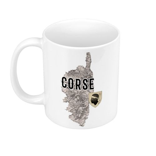 Mug Céramique Corse Département Ile France Bastia Carte Ancienne Rare