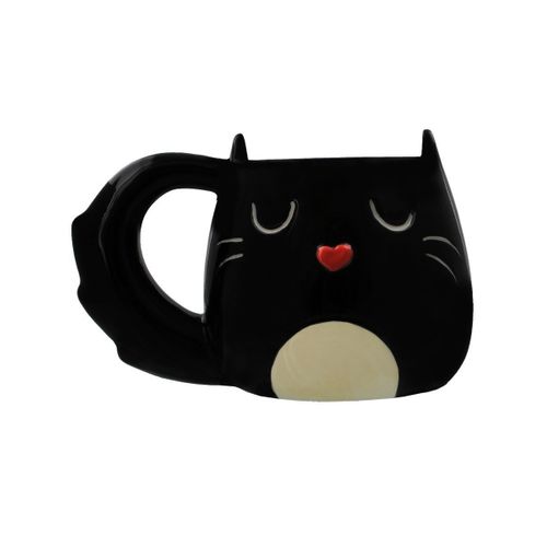 Tasse Black Cat Shaped (Chat Noir En Forme) Noir