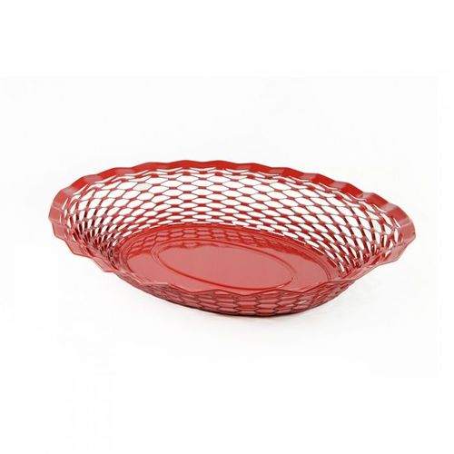 Corbeille À Pain 25x18 Cm En Inox Rouge
