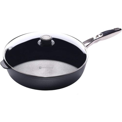 Swiss Diamond Poêle Haute 32 Cm Antiadhésive Avec Couvercle En Verre Pour Plaques À Induction ¿ Swissmade 6732.I