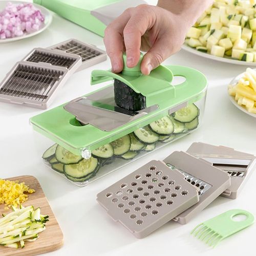 Shop-Story - Choppie Expert : Accessoires 7 En 1 Coupe Légumes, Râpe Et Mandoline Avec Recettes Incluses